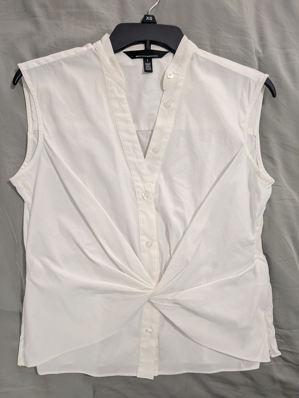 White House Black Market Sleeveless Twist-Front White Top